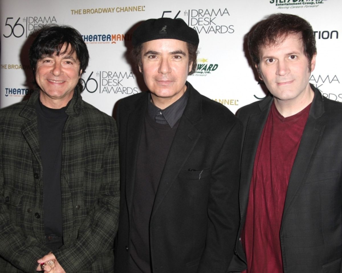 (L to R) Ralph Castelli, Joe Bithorn and Steve Landes  attending the 56th Annual Drama Desk Award Nominees Reception at Bombay Palace in New York City. at 