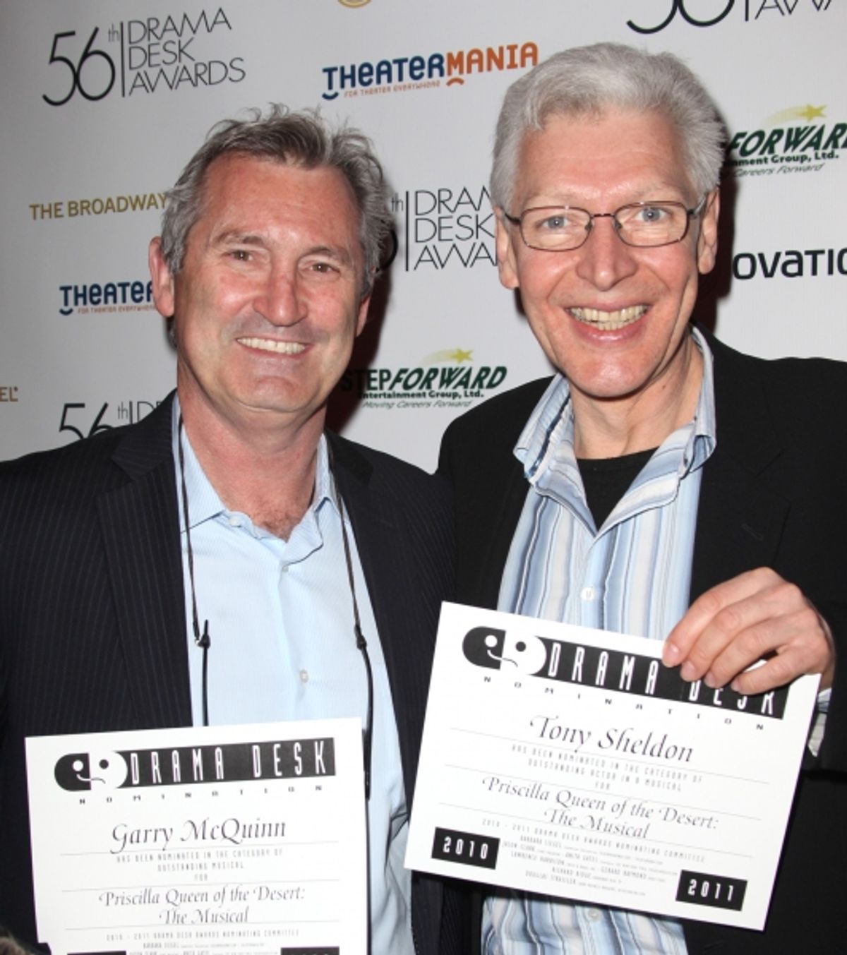 Garry McQuinn & Tony Sheldon attending the 56th Annual Drama Desk Award Nominees Reception at Bombay Palace in New York City. at 