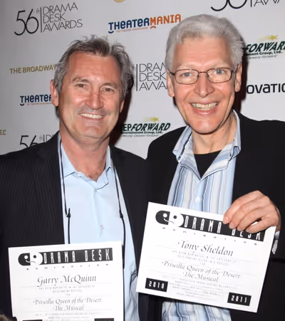 Garry McQuinn & Tony Sheldon attending the 56th Annual Drama Desk Award Nominees Rece Photo