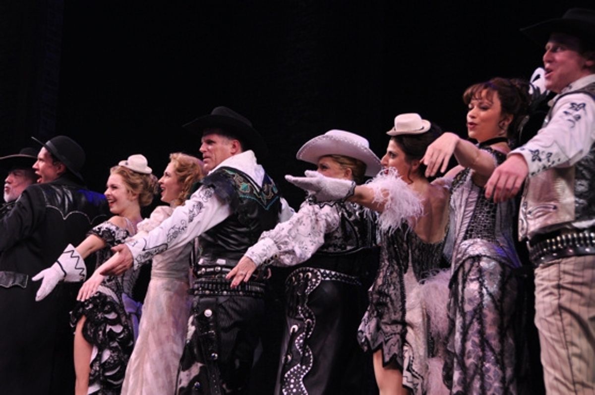 Robert Newman and Kim Zimmer and the cast of Curtains at 