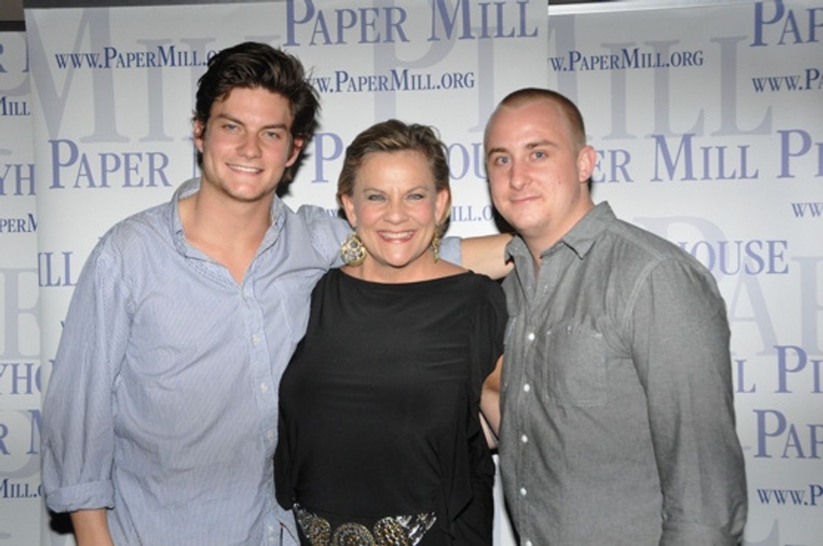 Max Weary and Jake Weary with their mom Kim Zimmer at 