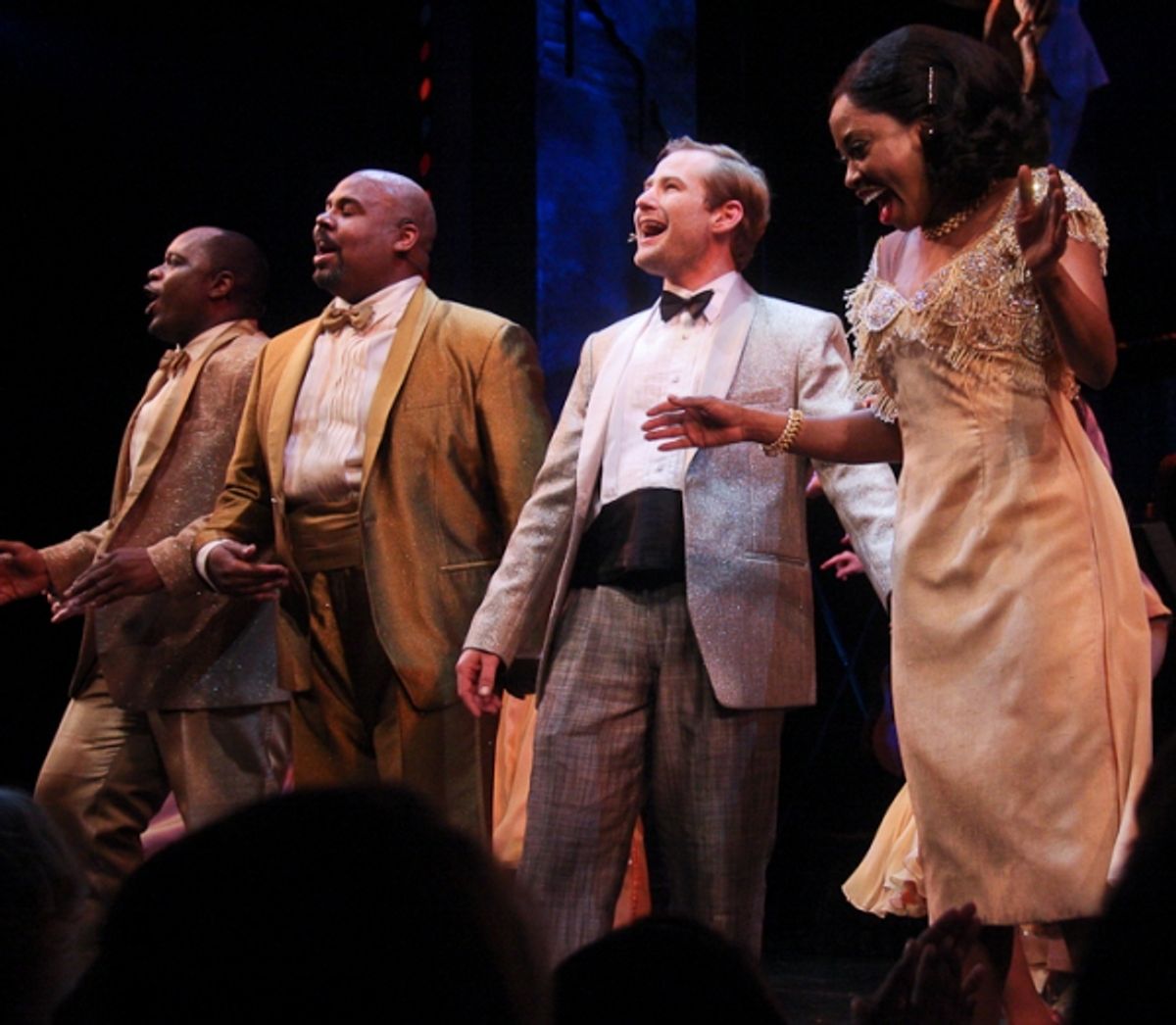 J. Bernard Calloway and James Monroe Iglehart, Chad Kimball, and Felicia Boswell at 