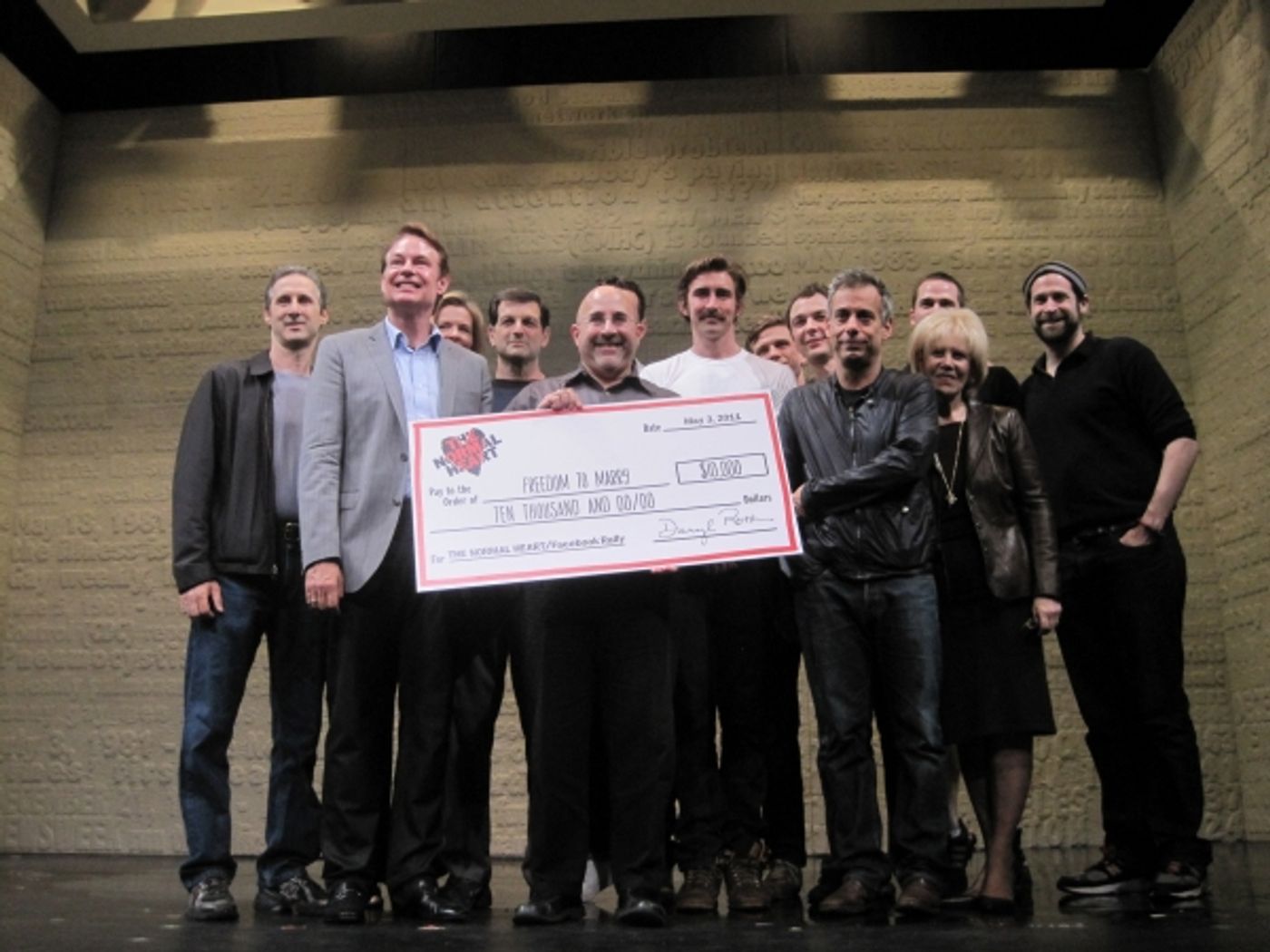Photo Flash: THE NORMAL HEART Presents $10,000 Check to Freedom to Marry  Image