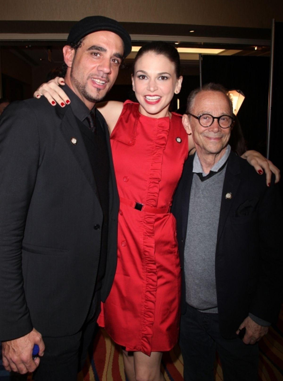 Bobby Cannavale, Sutton Foster & Joel Grey attending the 65th Annual Tony Awards Meet The Nominees Press Reception at the Millennium Hotel in New York City. at 