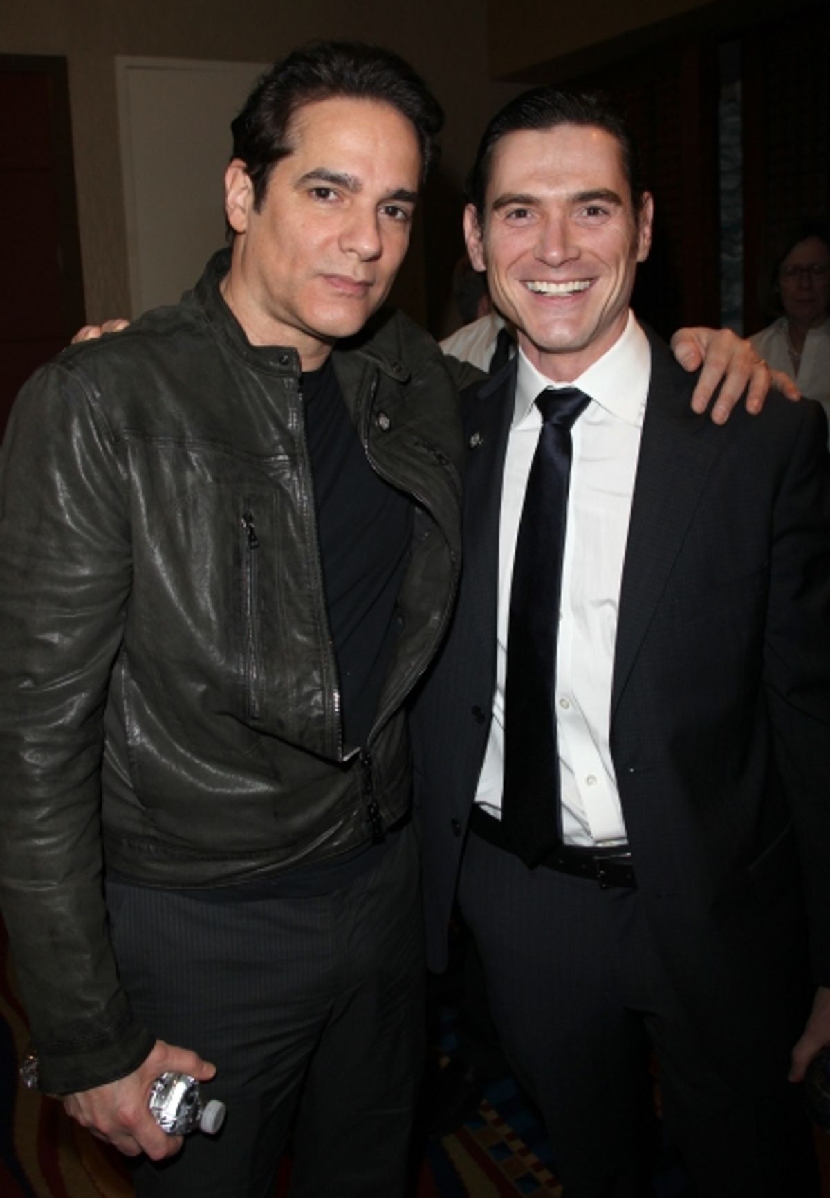 Yul Vazquez & Billy Crudup attending the 65th Annual Tony Awards Meet The Nominees Press Reception at the Millennium Hotel in New York City. at 