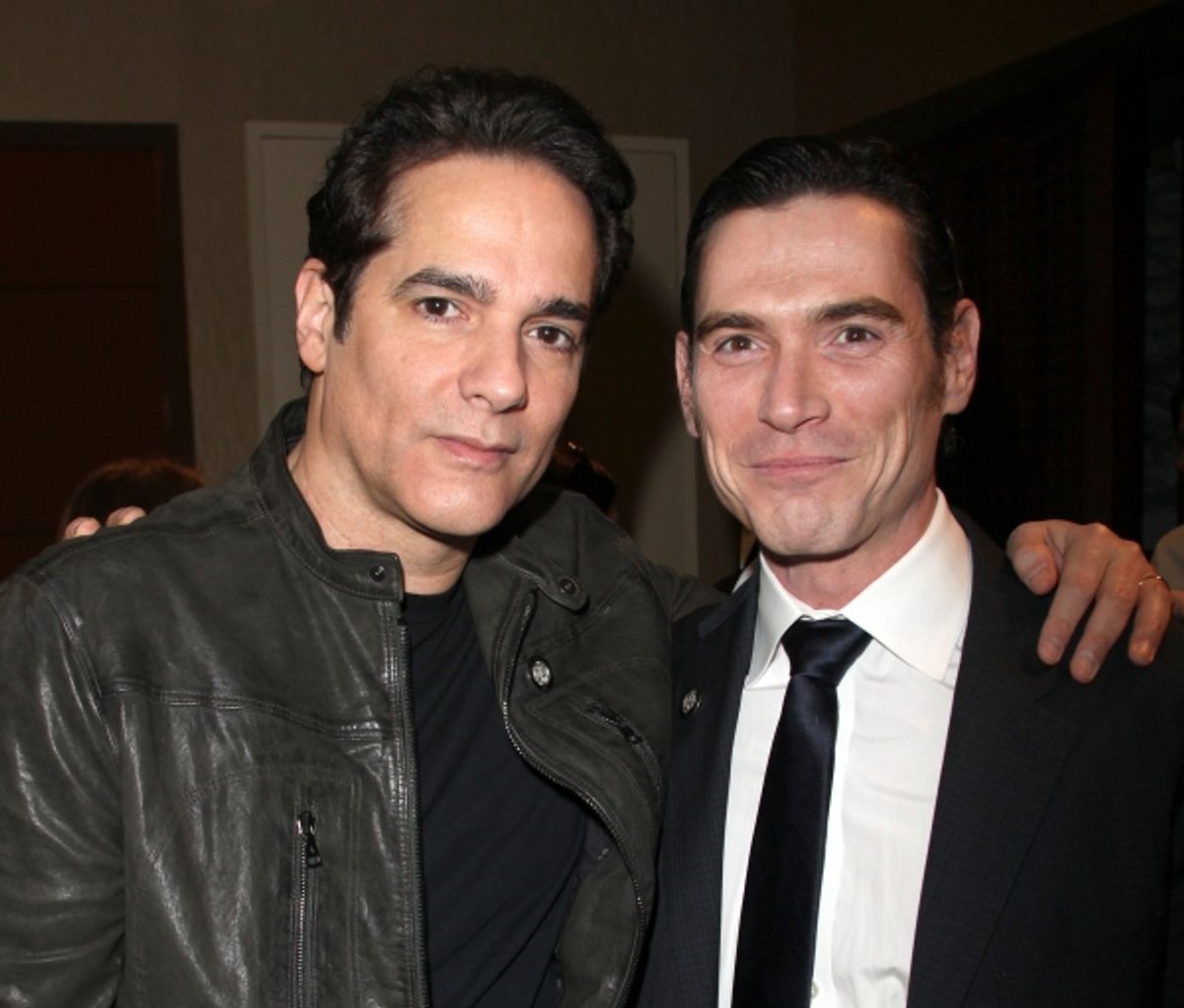 Yul Vazquez & Billy Crudup attending the 65th Annual Tony Awards Meet The Nominees Press Reception at the Millennium Hotel in New York City. at 