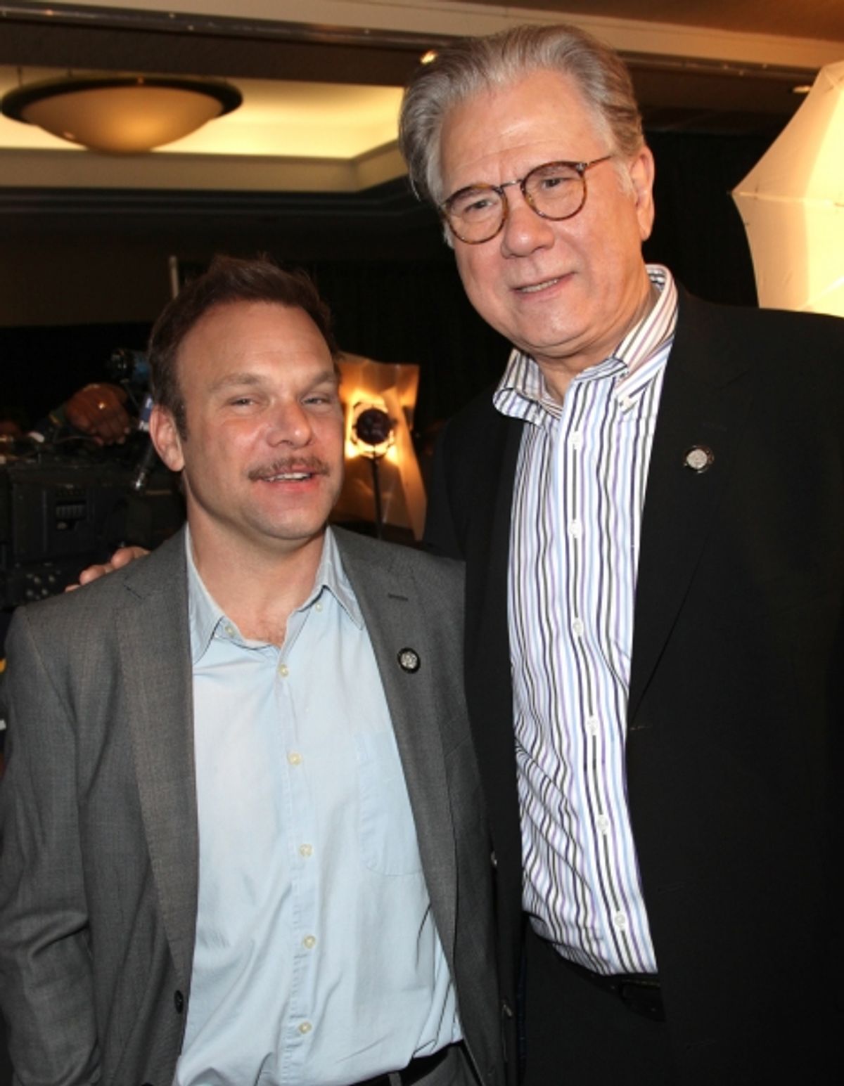 Norbet Leo Butz & John Larroquette attending the 65th Annual Tony Awards Meet The Nominees Press Reception at the Millennium Hotel in New York City. at 