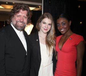 Oskar Eustis & Lily Rabe & Patina Miller attending the 65th Annual Tony Awards Meet The Nominees Press Reception at the Millennium Hotel in New York City. @ BroadwayWorld Oskar Eustis & Lily Rabe & Patina Miller attending the 65th Annual Tony Awards Meet T Photo