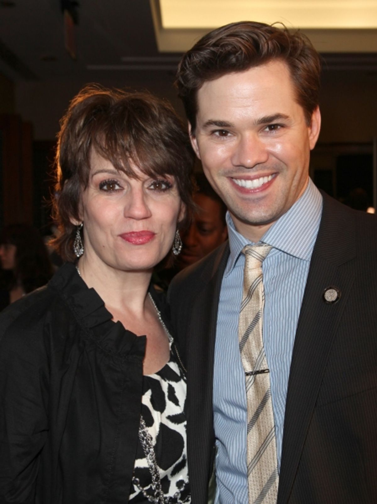 Beth Leavel & Andrew Rannells attending the 65th Annual Tony Awards Meet The Nominees Press Reception at the Millennium Hotel in New York City. at 