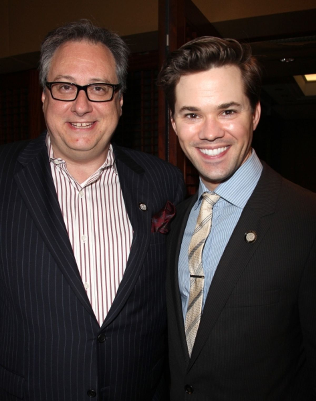 Douglas Carter Beane & Andrew Rannells attending the 65th Annual Tony Awards Meet The Nominees Press Reception at the Millennium Hotel in New York City. at 