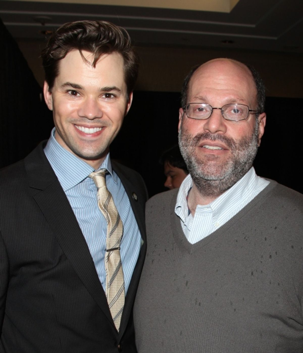 Andrew Rannells & Scott Rudin attending the 65th Annual Tony Awards Meet The Nominees Press Reception at the Millennium Hotel in New York City. at 