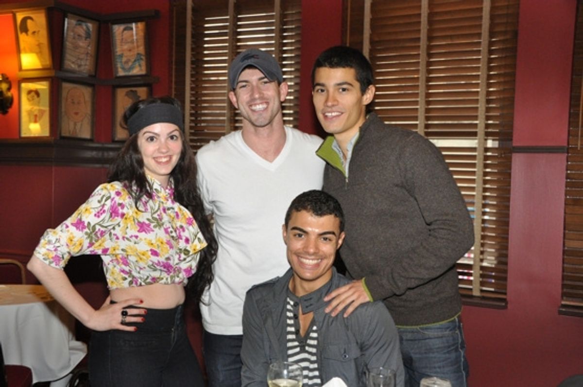 Lindsay Dunn (West Side Story) , Michaeljon Slinger (How to Succeed), Christian Elan Ortiz (West Side Story) and  Yurel Echezarreta (La Cage) at 