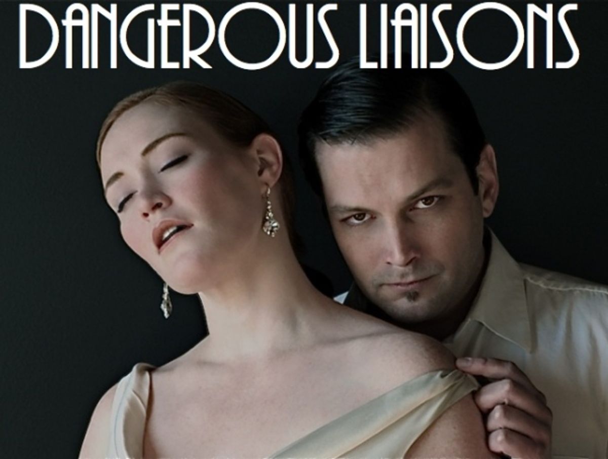 Kelly Reeves as Madame de Tourvel and Nils Swanson as Vicomte de Valmont at 