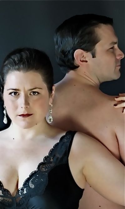Haley Johnson as the Marquise de Merteuil and Nils Swanson as Vicomte de Valmont Photo