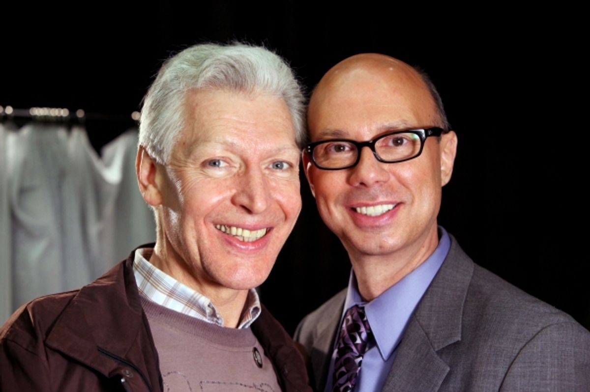 Tony Sheldon & Richard Ridge attending the 65th Annual Tony Awards Meet The Nominees Press Reception at the Millennium Hotel in New York City. Ã‚Â© Walter McBride / WM Photography / Retna Ltd. at 