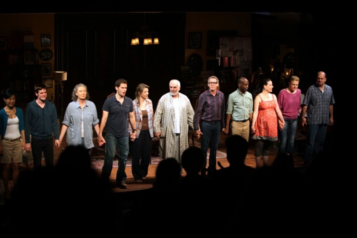 Hettienne Park, Michael Esper, Brenda Wehle, Steven Pasquale, Linda Emond, Michael Cristofer, Stephen Spinella, K. Todd Freeman, Danielle Skraastad, Molly Price & Matt Servitto during 'The Intelligent Homosexual's Guide' Opening Night Curtain Call in New  at 