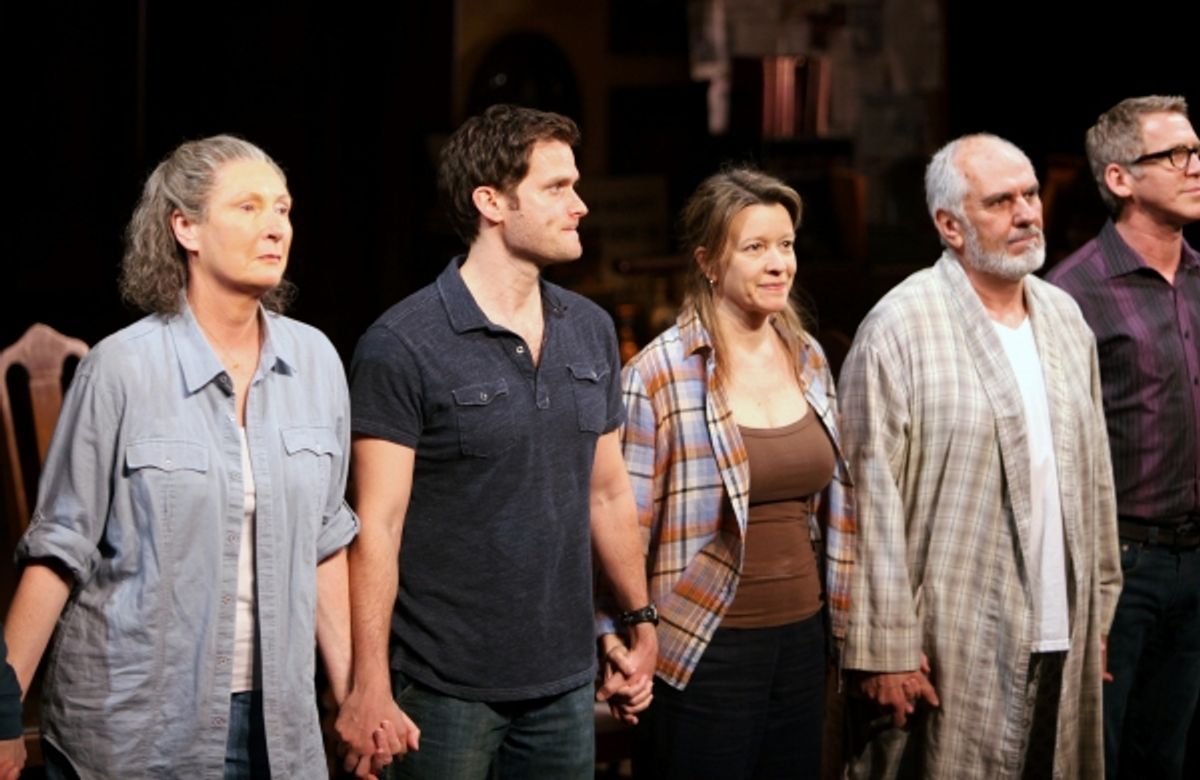 Brenda Wehle, Steven Pasquale, Linda Emond, Michael Cristofer, Stephen Spinella during 'The Intelligent Homosexual's Guide' Opening Night Curtain Call in New York City.  at 
