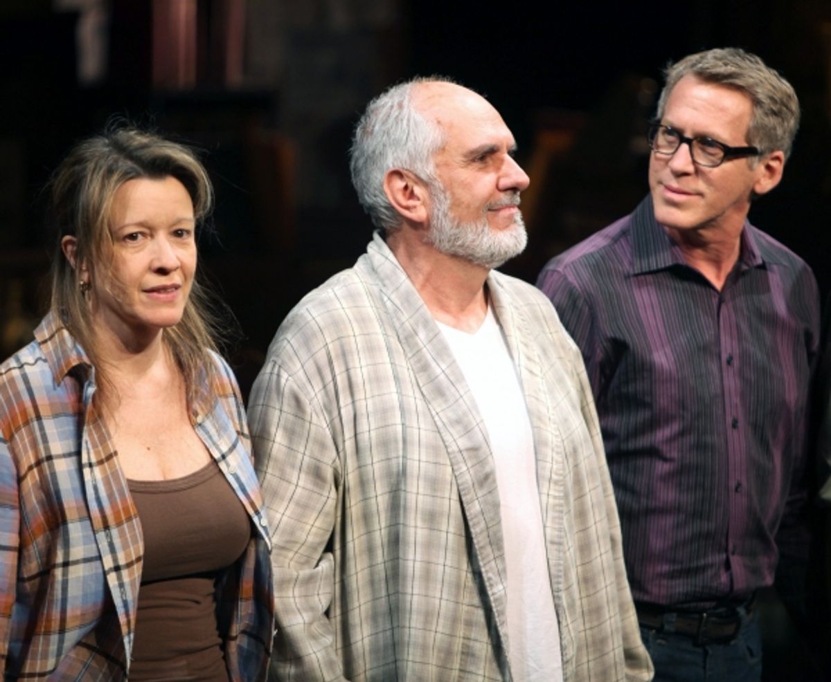 Linda Emond, Michael Cristofer & Stephen Spinella during 'The Intelligent Homosexual's Guide' Opening Night Curtain Call in New York City.  at 