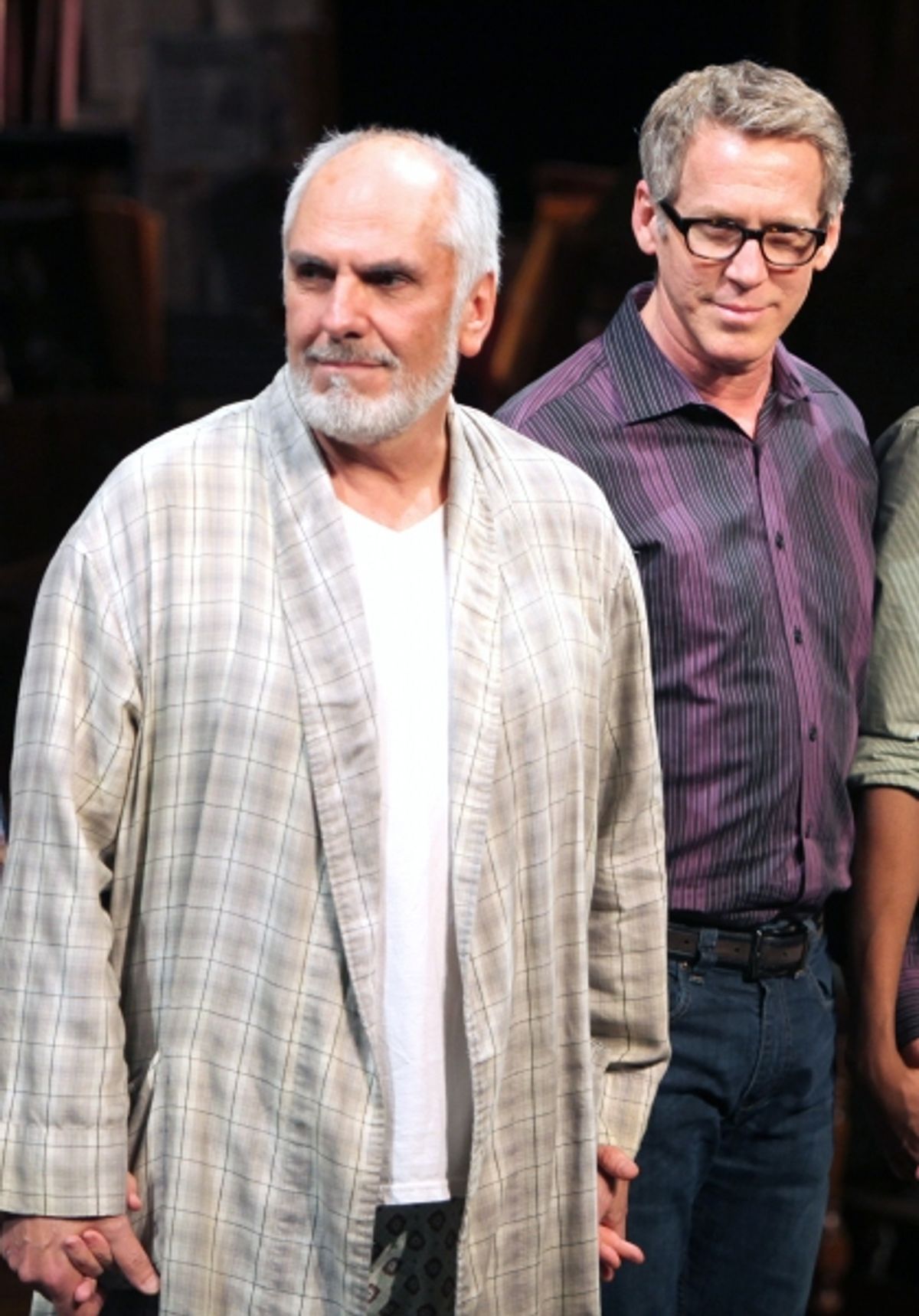 Michael Cristofer, Stephen Spinella during 'The Intelligent Homosexual's Guide' Opening Night Curtain Call in New York City.  at 