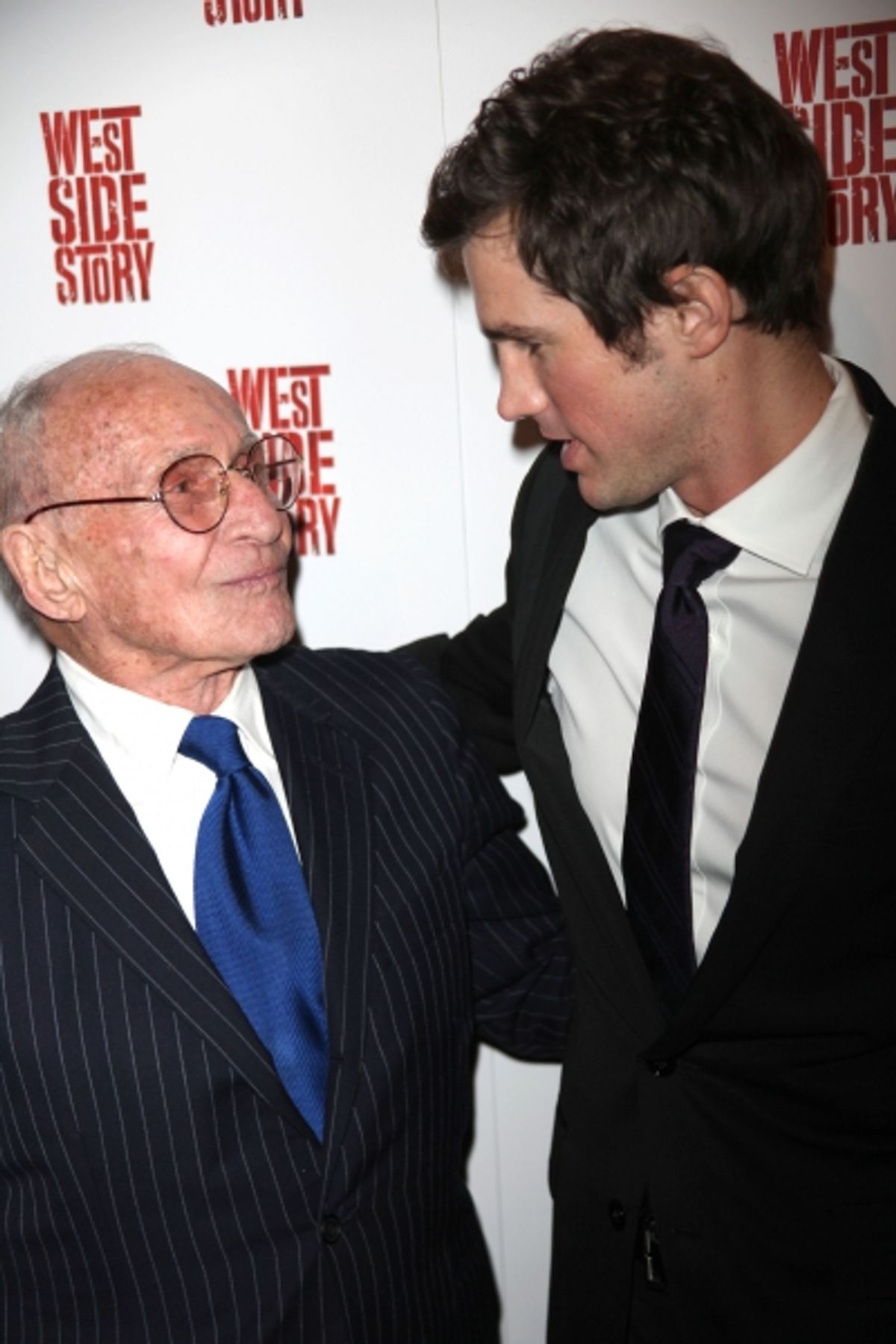 Arthur Laurents & Matt Cavenaugh attending the Opening Night Performance After Party for WEST SIDE STORY at Pier Sixty at Chelsea Piers in New York City.  at 