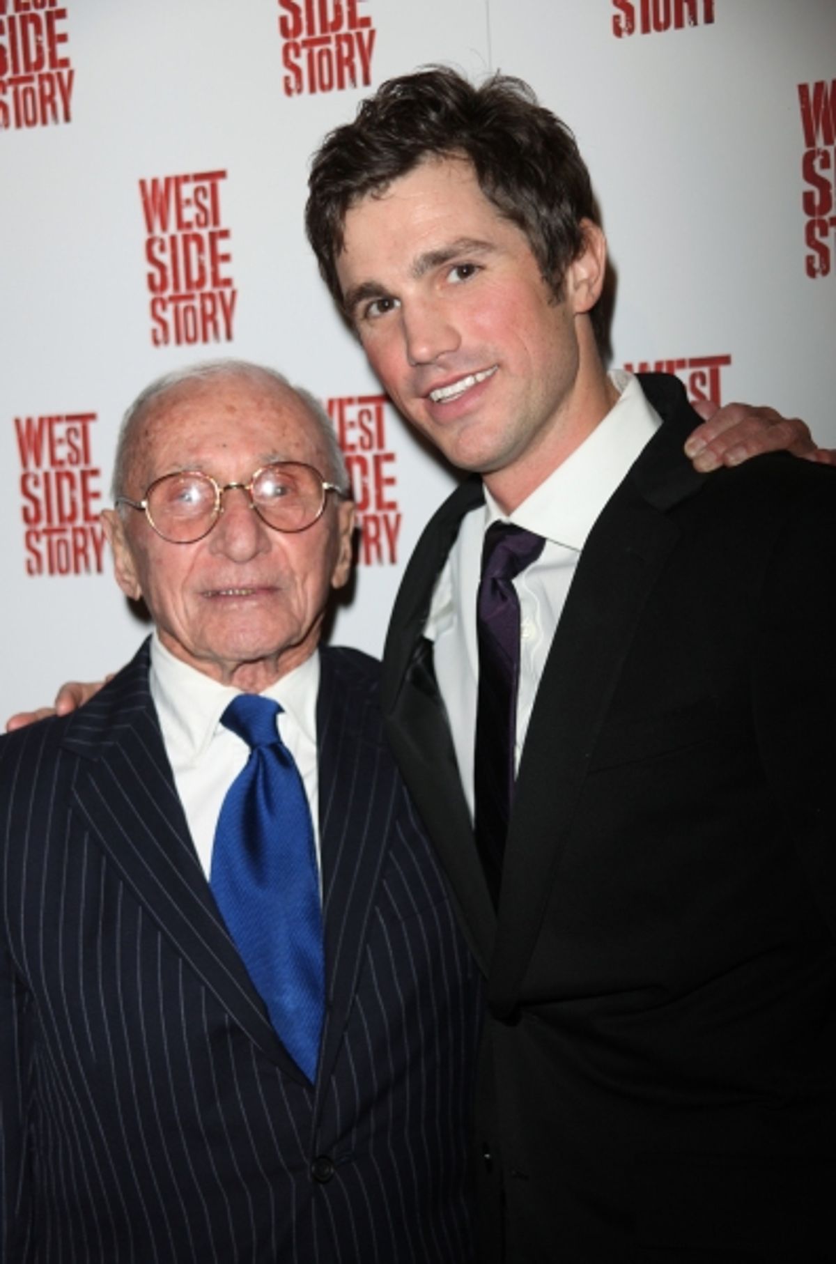 Arthur Laurents & Matt Cavenaugh attending the Opening Night Performance After Party for WEST SIDE STORY at Pier Sixty at Chelsea Piers in New York City.  at 