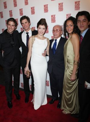 Cody Green, Matt Cavenaugh, Josefina Scallione, Arthur Laurents, Karen Olivo & George Akram attending the Opening Night Performance After Party for WEST SIDE STORY at Pier Sixty at Chelsea Piers in New York City @ BroadwayWorld Cody Green, Matt Cavenaugh, Josefina Scallione, Arthur Laurents, Karen Olivo & George Photo