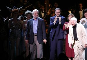 Arthur Laurents & Stephen Sondheim with Patti Lupone & the cast at the Opening Night  Photo