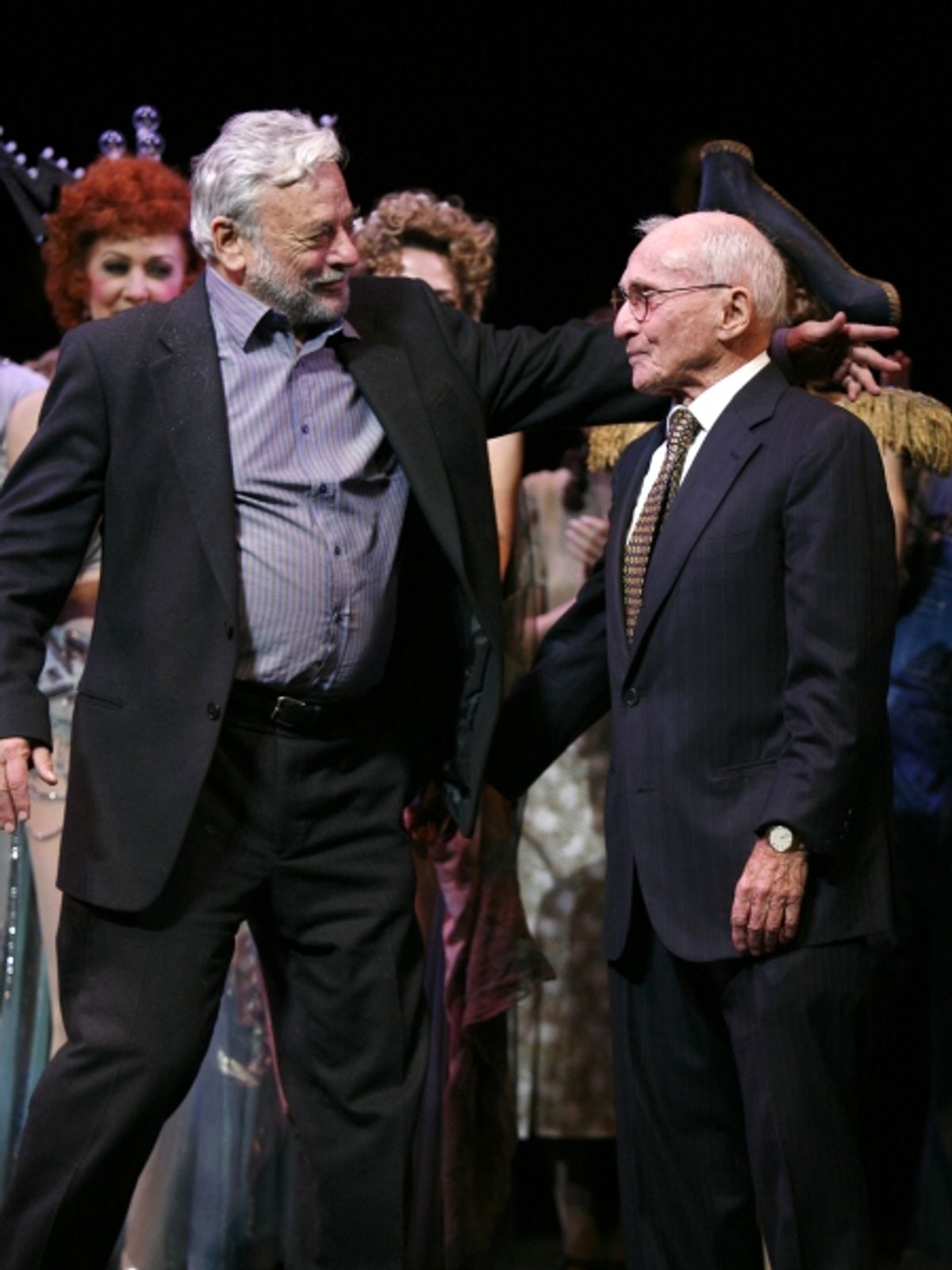 Stephen Sondheim & Arthur Laurents during the Broadway Opening Night Performance Curtain Call for GYPSY at the St. James Theatre in New York City.  at 