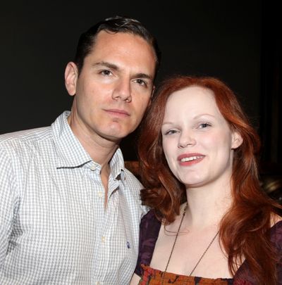 Paul Anthony Stewart & Megan Reinking attending the Broadway Opening Night Gypsy Robe Photo