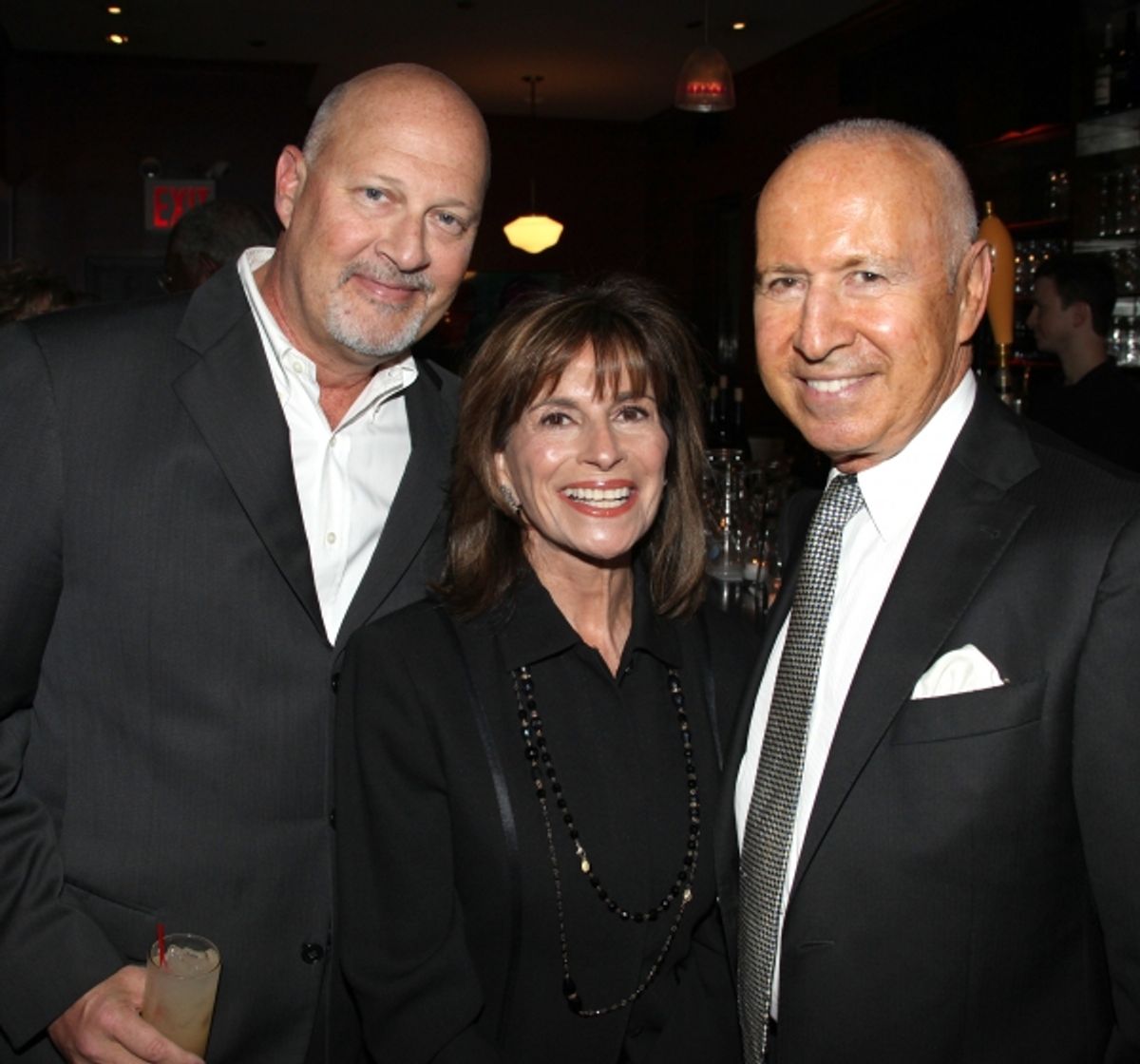 Stephen Eich, Guest & Jerry Katell attending the Pasadena Playhouse Pre-Broadway Opening Night Reception for 'Baby It's You!' at Angus Restaurant in New York City. at 
