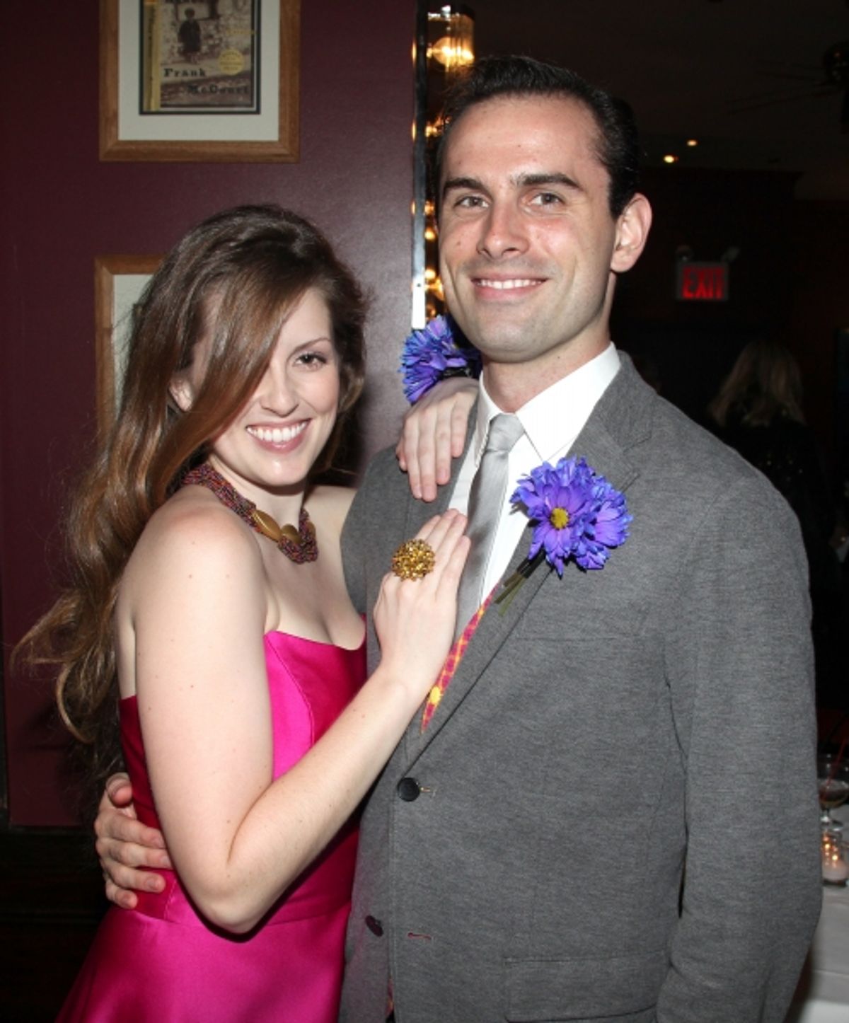 Courtney Harper & Guest attending the Pasadena Playhouse Pre-Broadway Opening Night Reception for 'Baby It's You!' at Angus Restaurant in New York City. at 