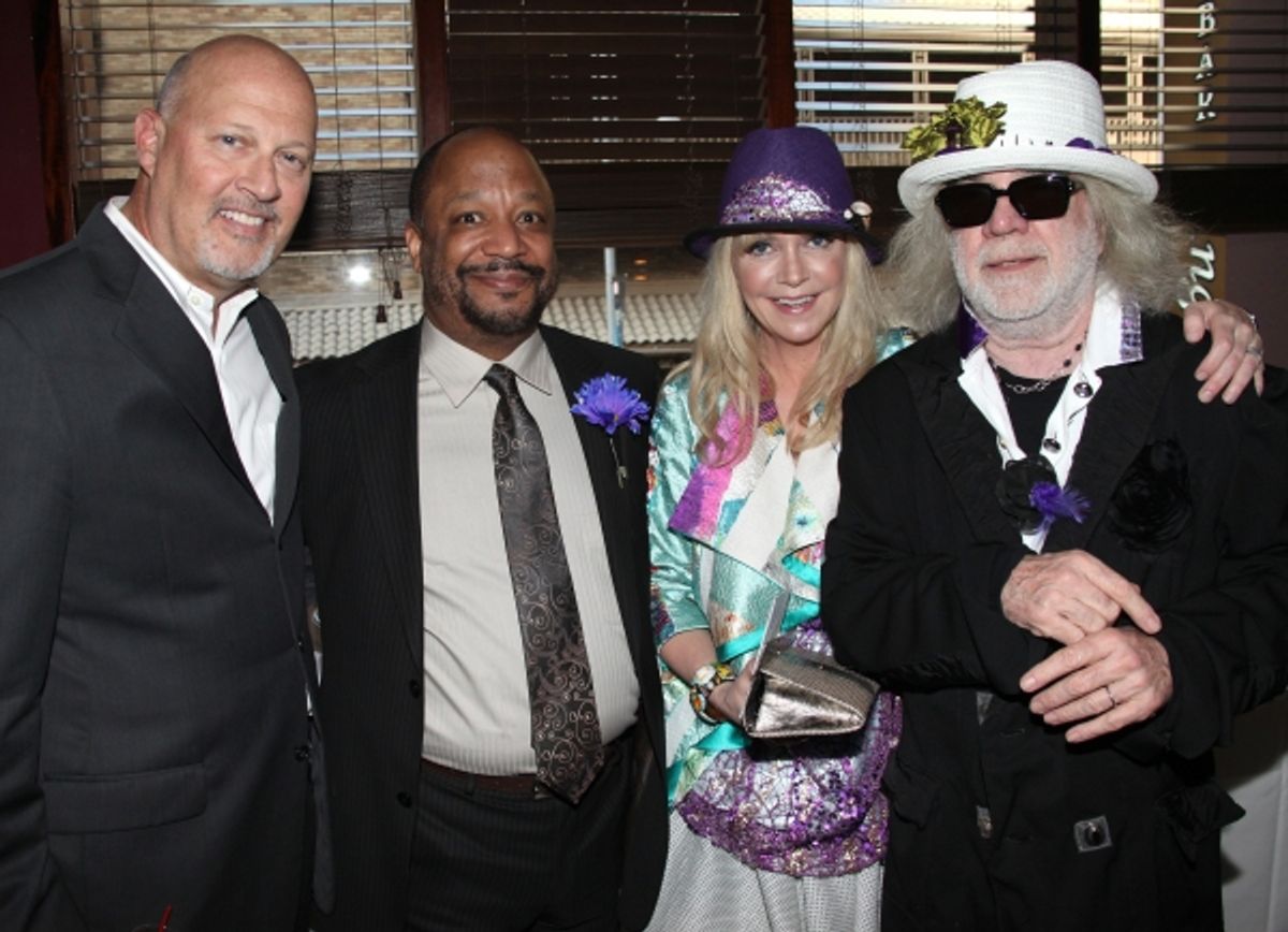 Stephen Eich, Sheldon Epps, Birgitte Mutrux & Floyd Mutrux attending the Pasadena Playhouse Pre-Broadway Opening Night Reception for 'Baby It's You!' at Angus Restaurant in New York City. at 