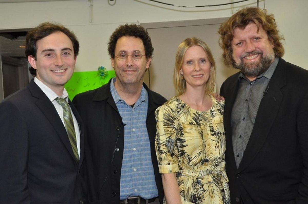 Jeremy McCarter, Tony Kushner, Cynthia Nixon and Oskar Eustis at 