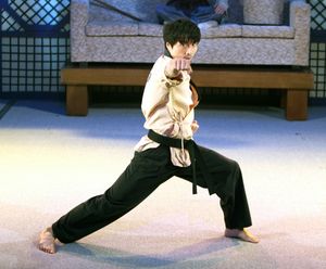 Seok-Hoon Gu during the Press Preview of The Martial Arts Comedy Sensation 'JUMP' at the World Stages Theatre in New York City. @ BroadwayWorld Seok-Hoon Gu during the Press Preview of The Martial Arts Comedy Sensation 'JUMP' at Photo