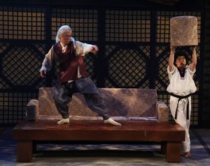 Myoung-Sub Kim during the Press Preview of The Martial Arts Comedy Sensation 'JUMP' a Photo