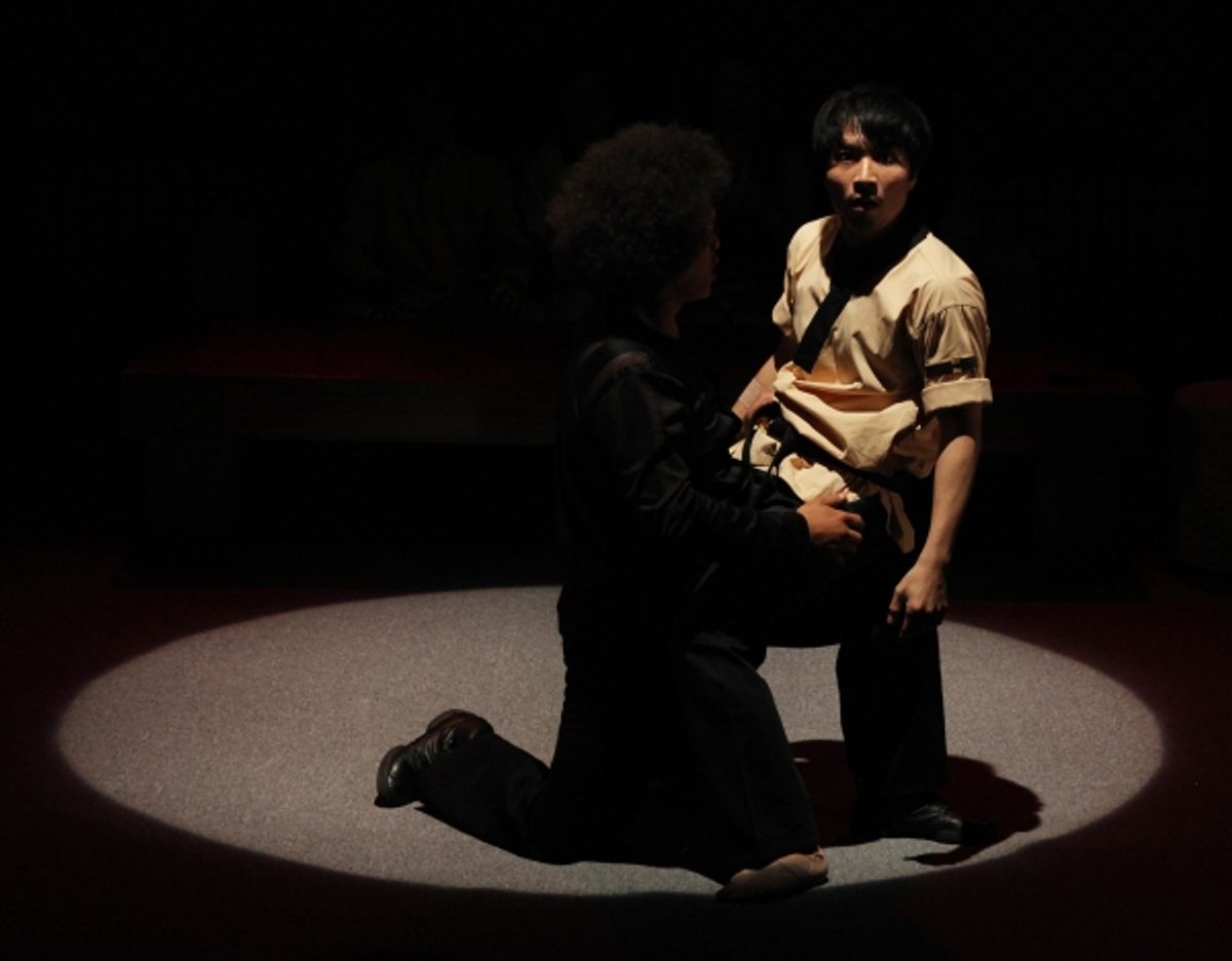 Yeop Heo; Seok-Hoon Gu during the Press Preview of The Martial Arts Comedy Sensation 'JUMP' at the World Stages Theatre in New York City. at 