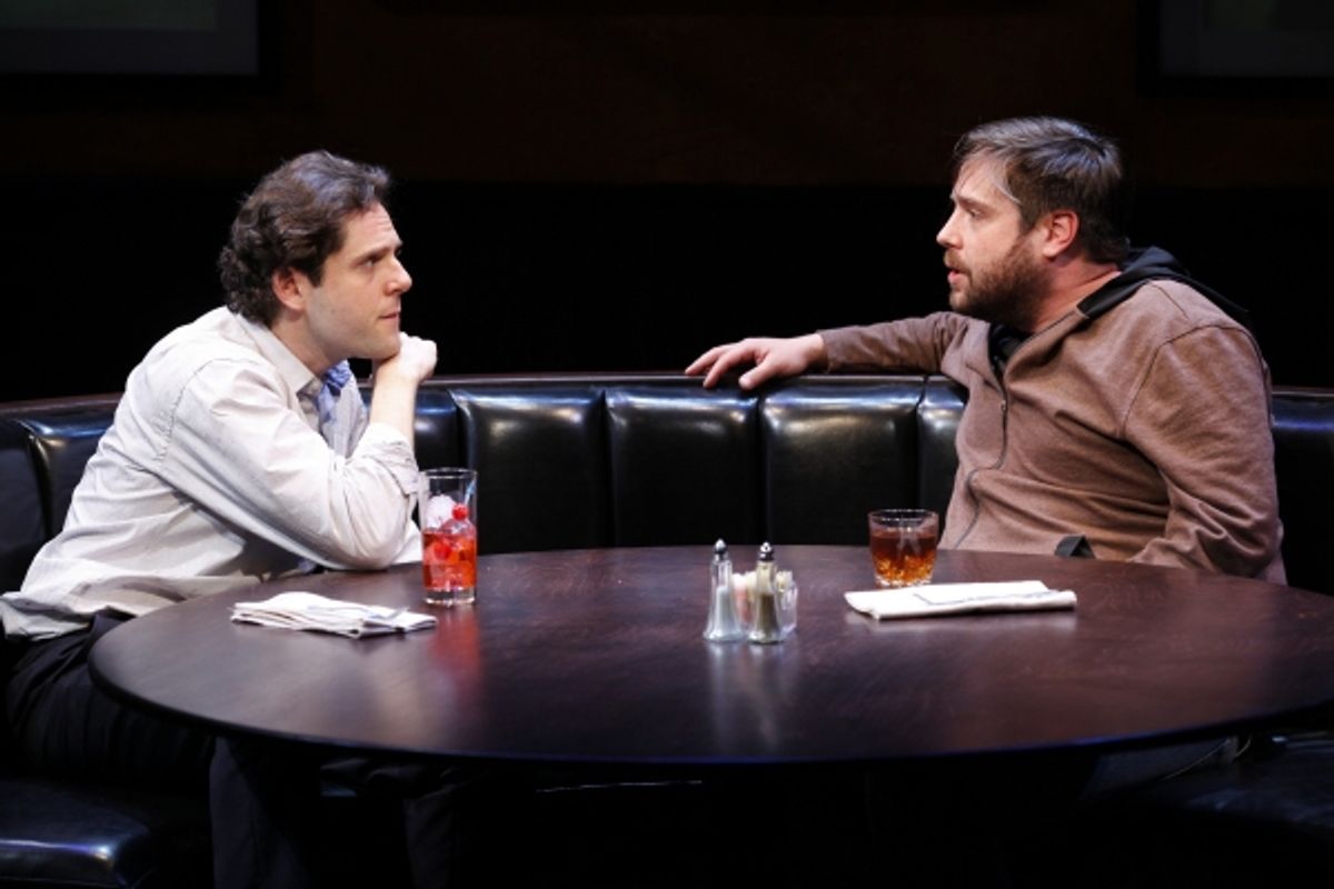 Alexander Chaplin and Zak Orth in Knickerbocker, written by Jonathan Marc Sherman and directed by Pippin Parker, a Public LAB production running through May 29 at The Public Theater. Photo credit: Carol Rosegg at 
