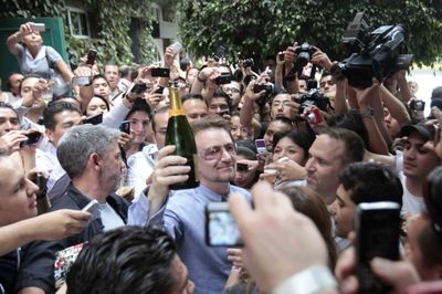 Bono Celebrates with Mexican Fans Photo