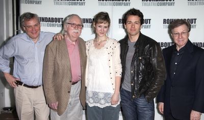 Doug Hughes (Director), Thomas Meehan (Book), Jill Paice, Julian Ovenden & Maury Yest Photo