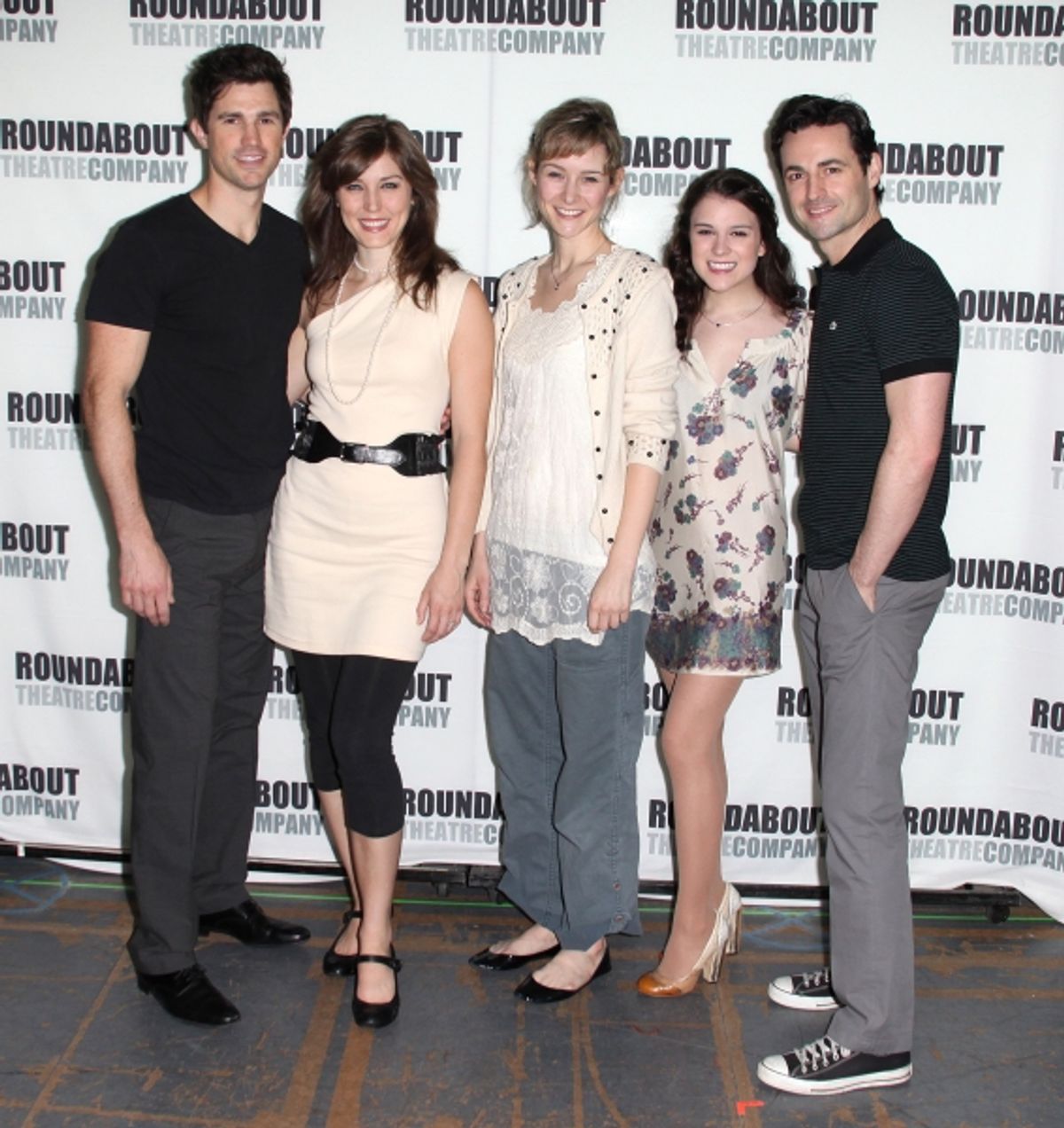 Matt Cavenaugh, Mara Davi, Jill Paice, Alexandra Socha, & Max Von Essen attending the Meet & Greet for The Roundabout Theatre Company's off Broadway Production of 'Death Takes A Holiday' in New York City. at 