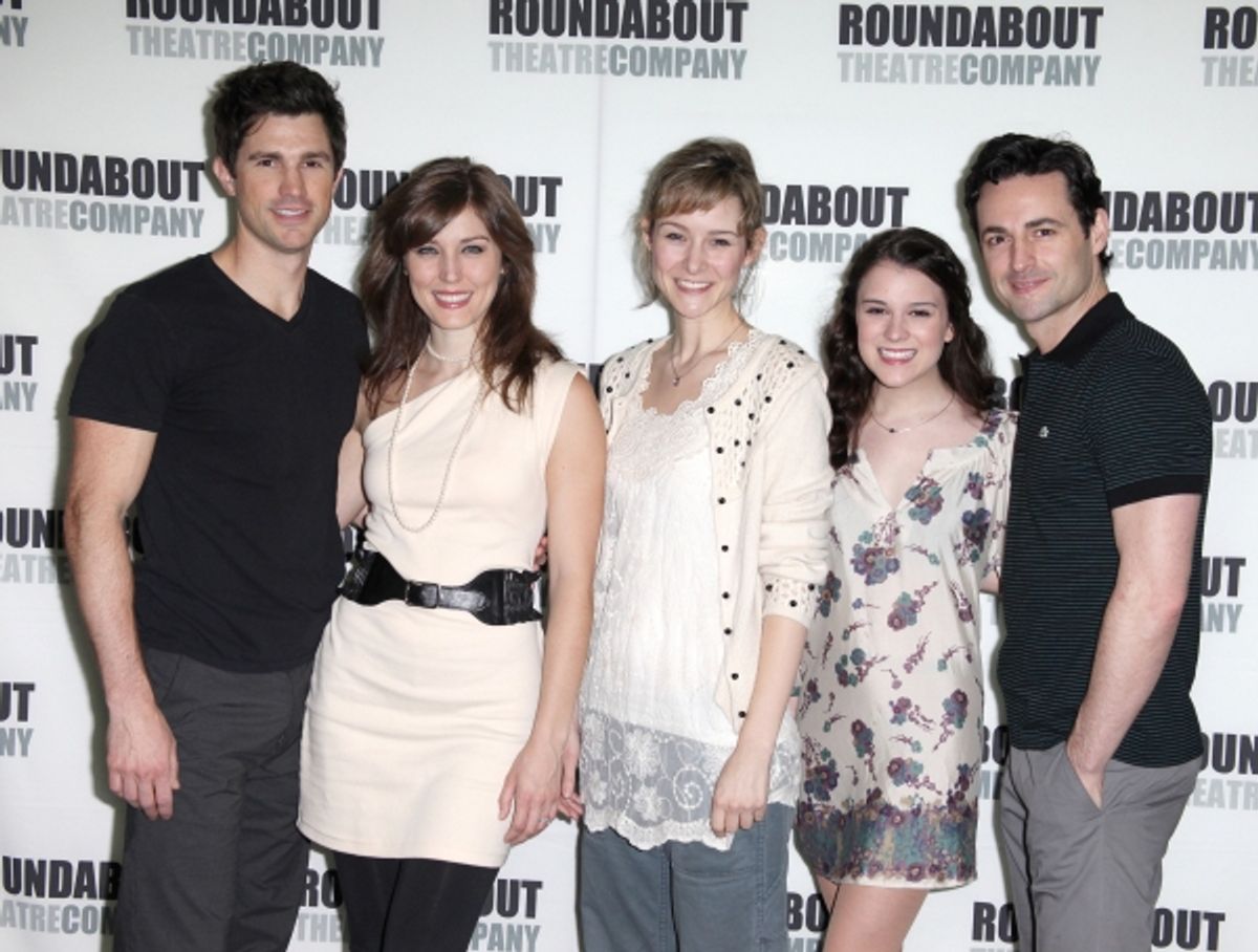 Matt Cavenaugh, Mara Davi, Jill Paice, Alexandra Socha, & Max Von Essen attending the Meet & Greet for The Roundabout Theatre Company's off Broadway Production of 'Death Takes A Holiday' in New York City. at 