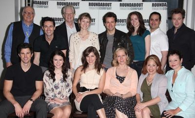 (back row) Simon Jones, Max Von Essen, Michael Siberry, Jill Paice, Julian Ovenden, P Photo