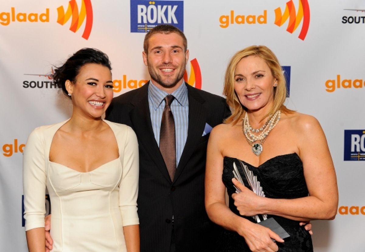 Naya Rivera, Ben Cohen and Kim Cattrall at 