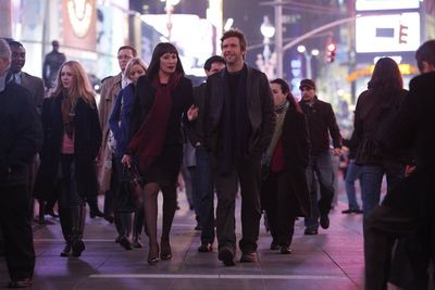 SMASH -- Pilot -- Pictured: (l-r) Anjelica Huston as Eileen, Jack Davenport as Derek- Photo