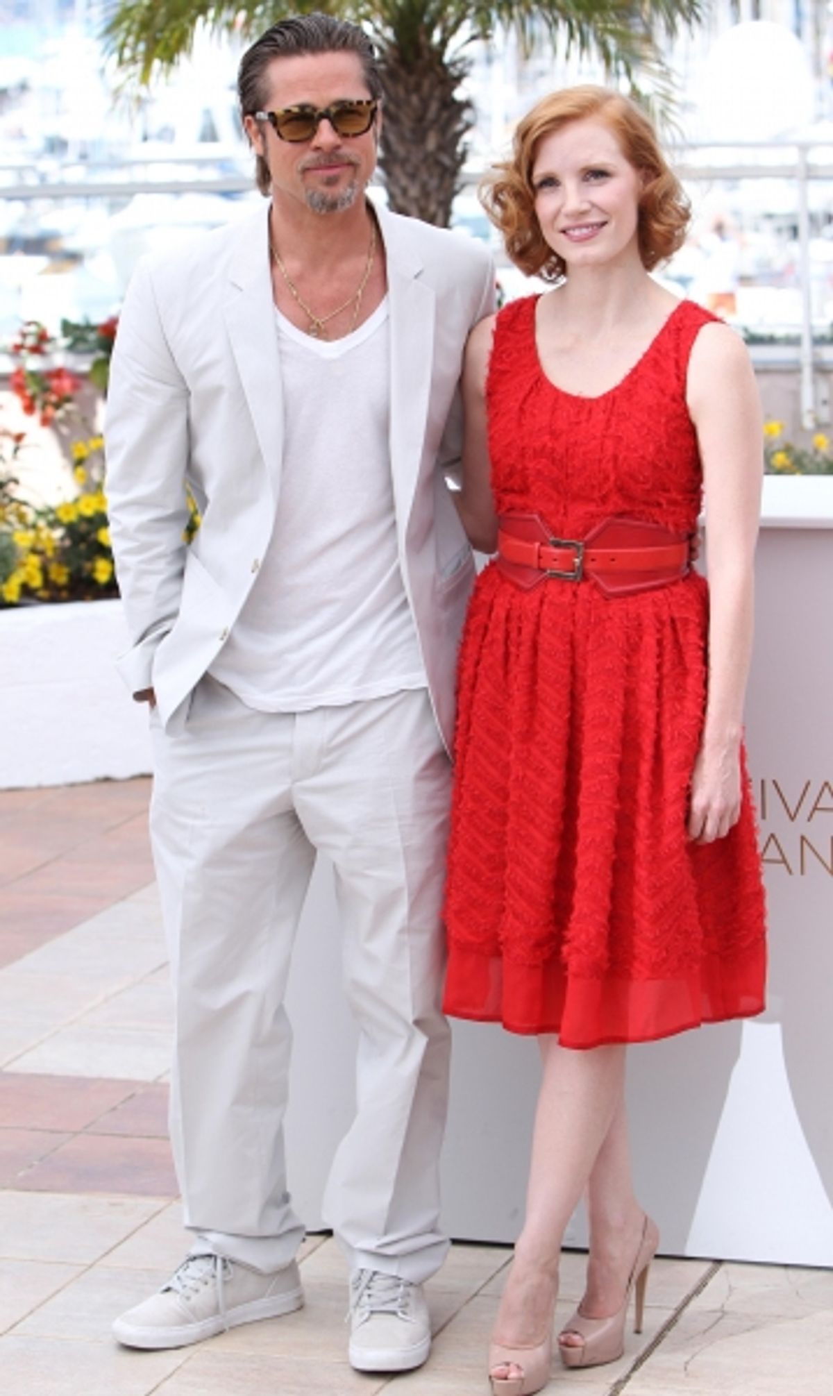 Brad Pitt and Jessica Chastain