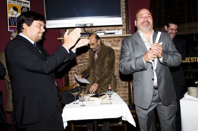 Robert Lopez, Stanley Donen & Scott Rudin Photo