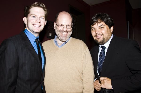 Rory O'Malley, Scott Rudin & Robert Lopez Photo