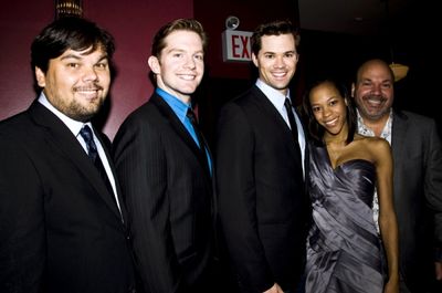 Robert Lopez, Rory O'Malley, Andrew Rannells, Nikki M. James & Casey Nicholaw
 Photo