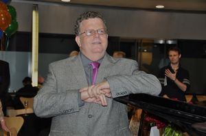 James Morgan starting the raffles Photo