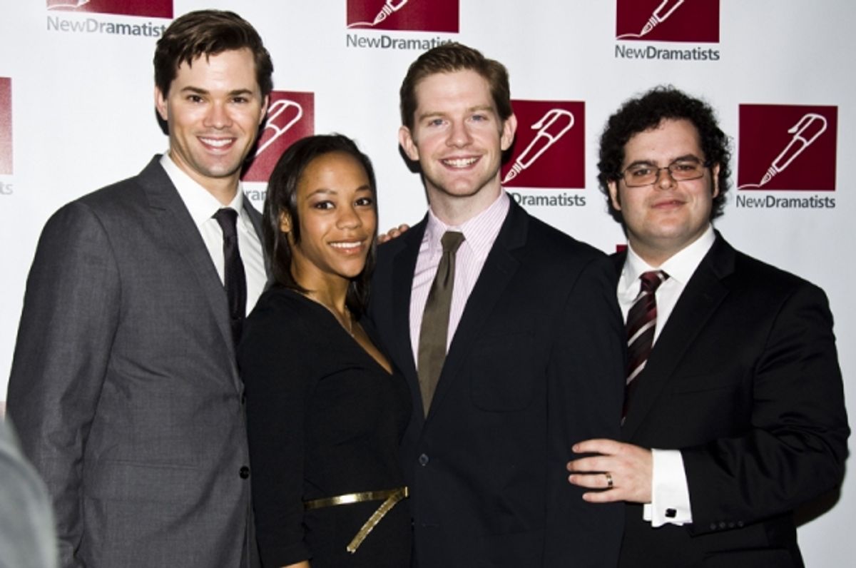 Andrew Rannells, Nikki M. James, Rory O'Malley & Josh Gad at 